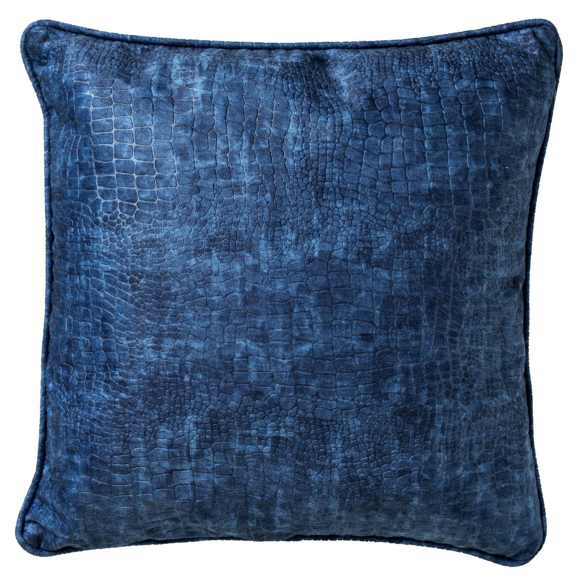 - Coussin - bleu en velours 45x45 cm avec imprimé animalier