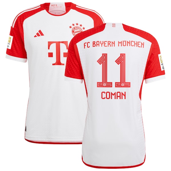 Kingsley Coman Bayern Munich adidas 2023/24 Home Authentic Jersey - White/Black