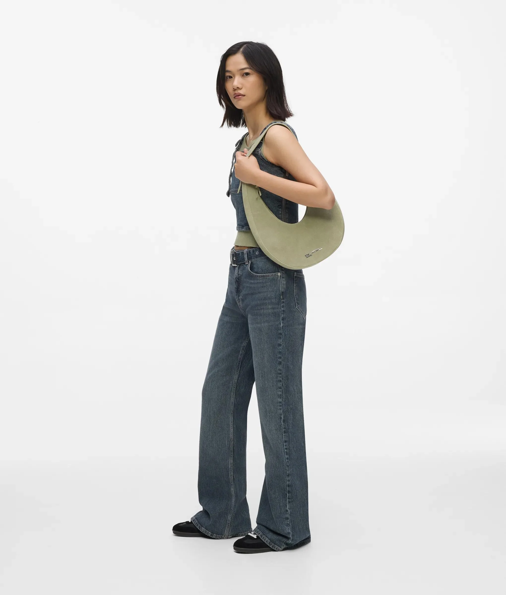 Sac hobo de forme arrondie en daim