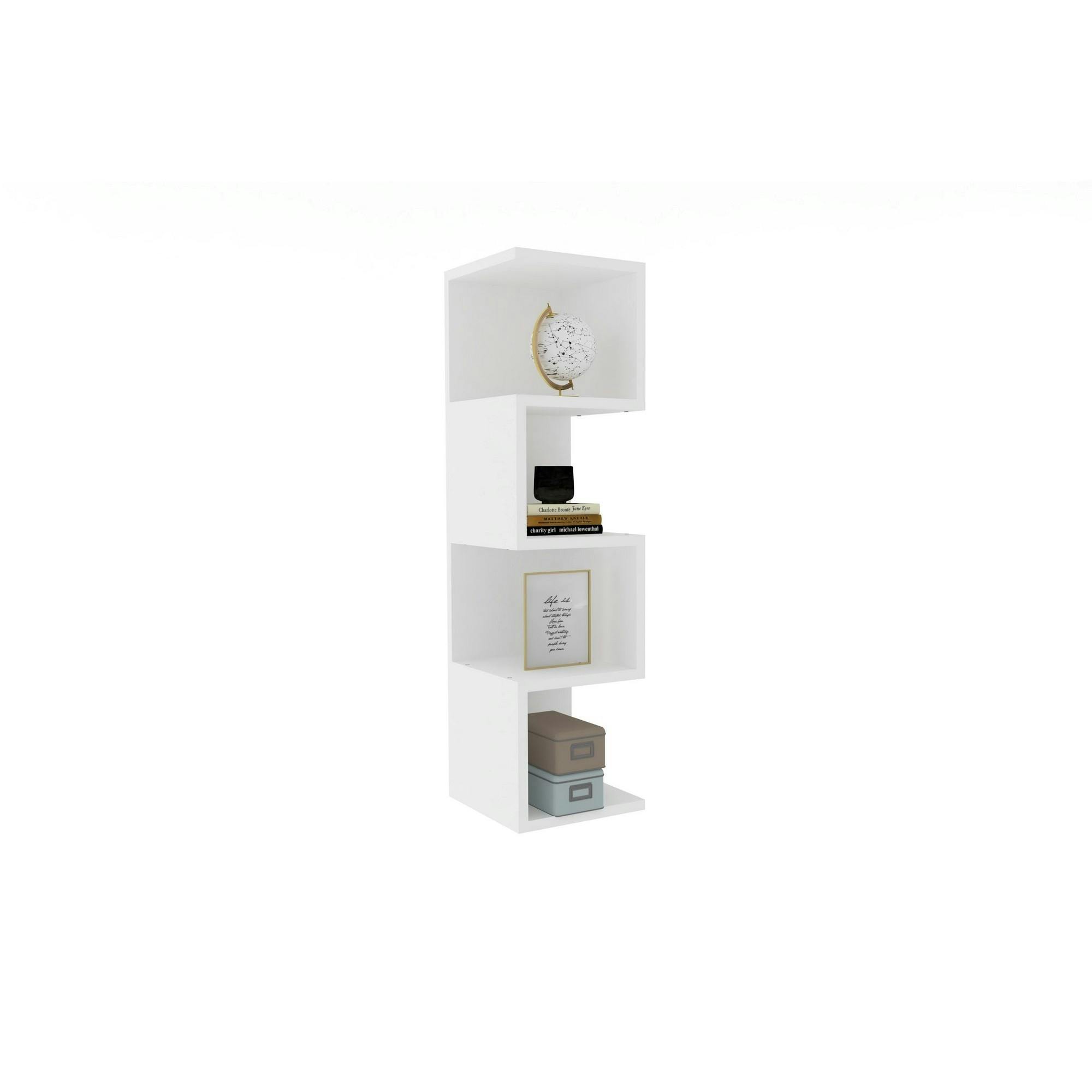 Étagère colonne design blanche - niches zigzag MARFA
