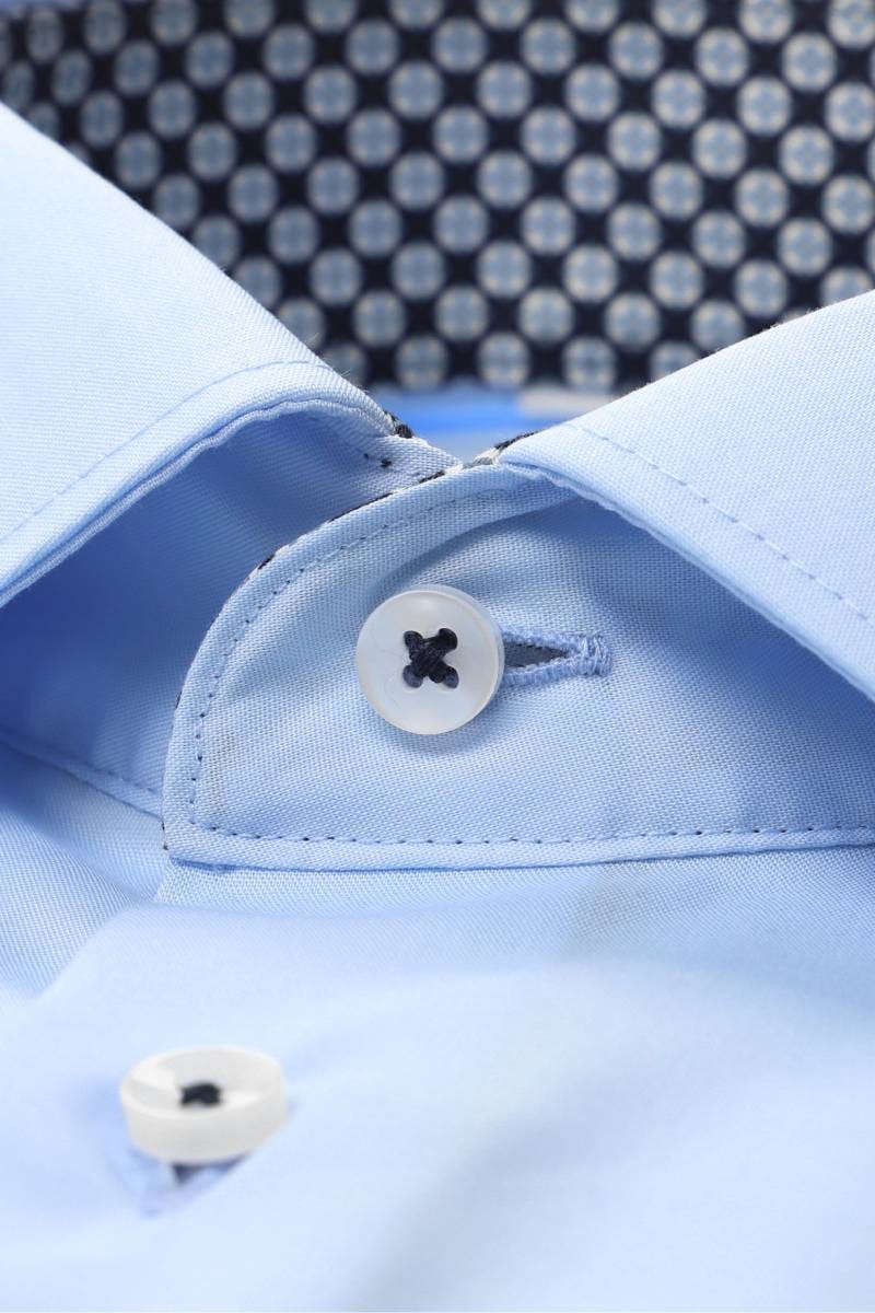 ETERNA Modern Fit Dynamic Cotton Hemd hellblau, Einfarbig (extra langer Arm)