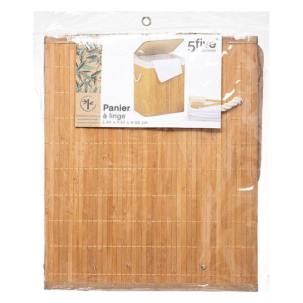 Panier à linge 60L - Bambou Noir - 5Five