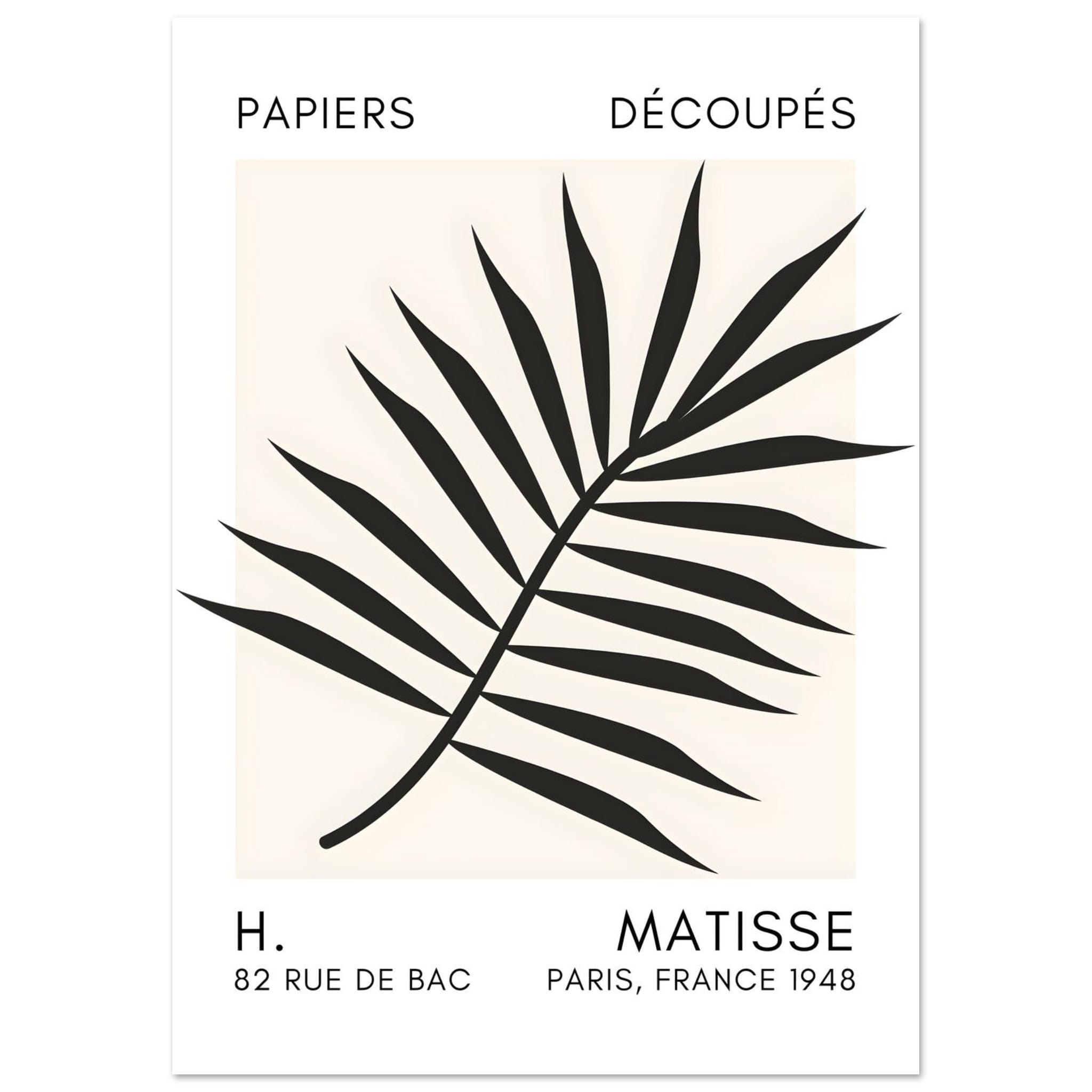 Artfulprints Poster Matisse – Floral reef black  - A4 21x29.7 cm - Zwart