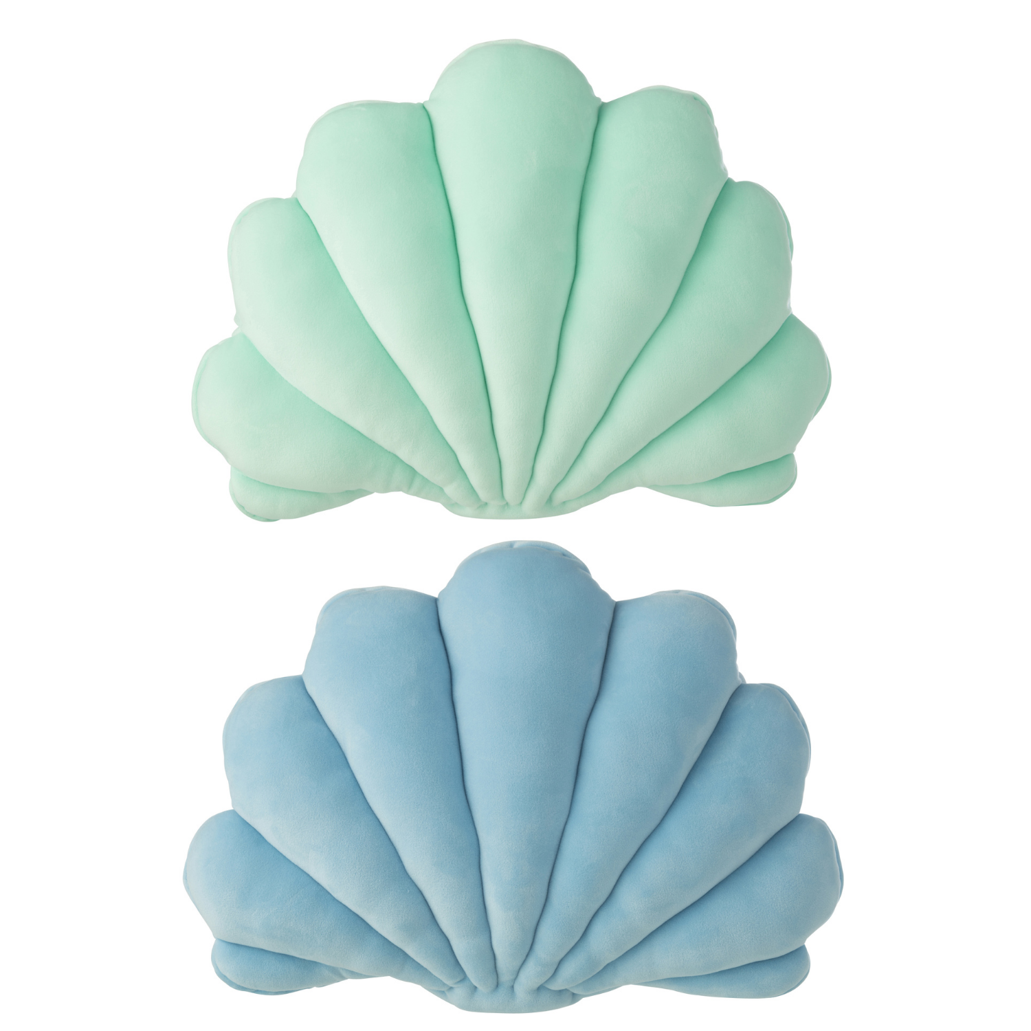 J-Line kussen voor kinderen - polyester - blauw/muntgroen - set van 2