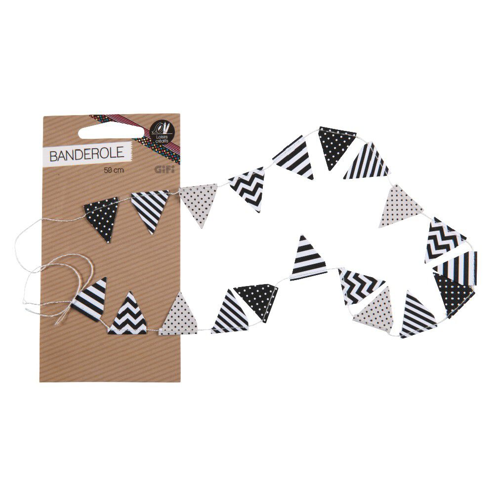 Banderole de mini fanions décor noir L50 cm