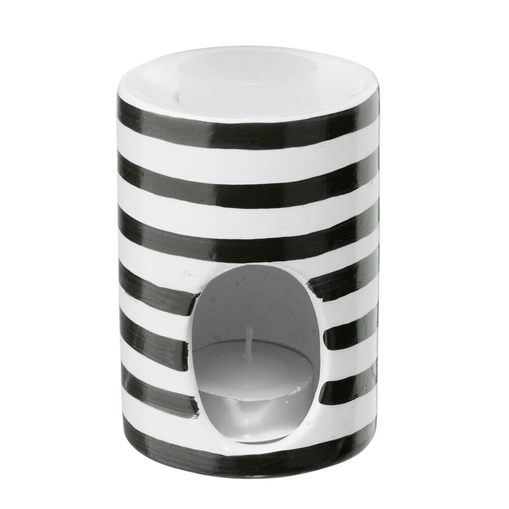 Br&ucirc;le parfum terre cuite avec 1 galet de cire et 1 bougie Ø7xH10cm (3 modèles)