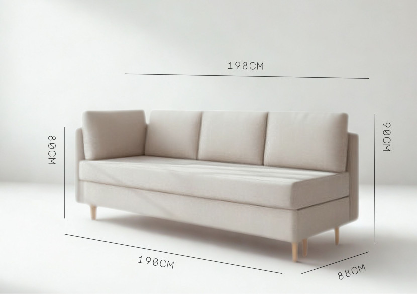 Sofa Rozkładana Lewostronna PRATO Zielona z Funkcją Spania do Salonu