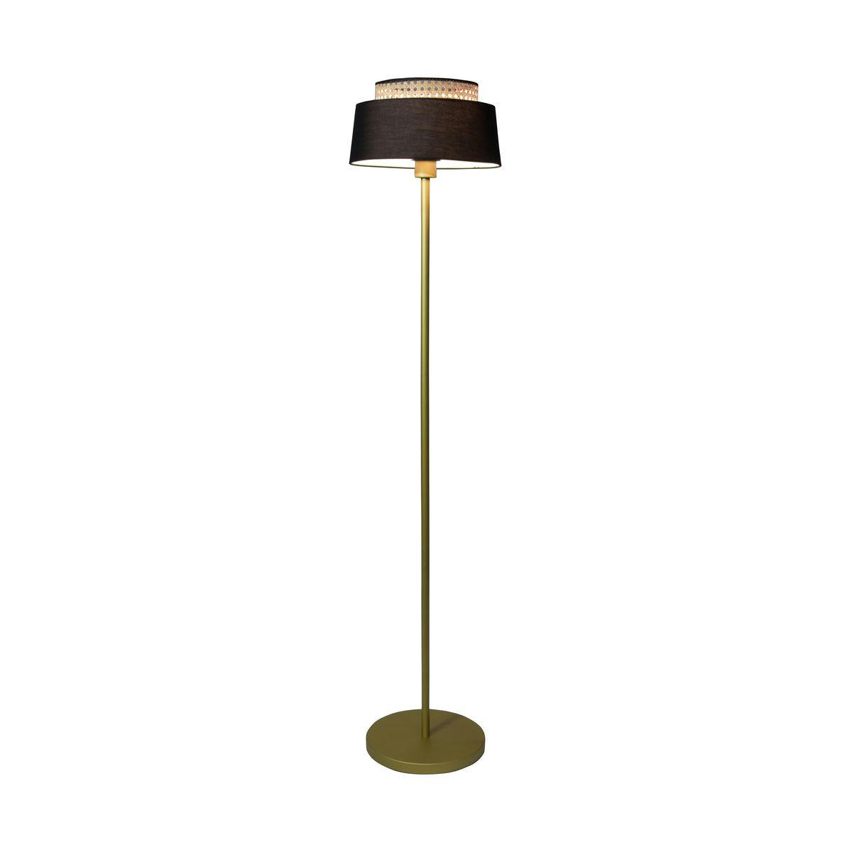 AVERO - Lampadaire en métal noir et doré h150cm