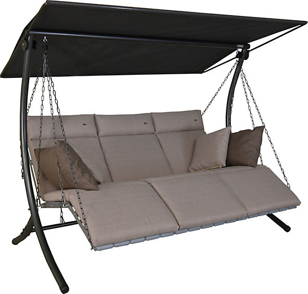 balancelle Luxus Smart - balancelle de jardin pour s'asseoir, s'allonger et se détendre, avec fonction lit, beige