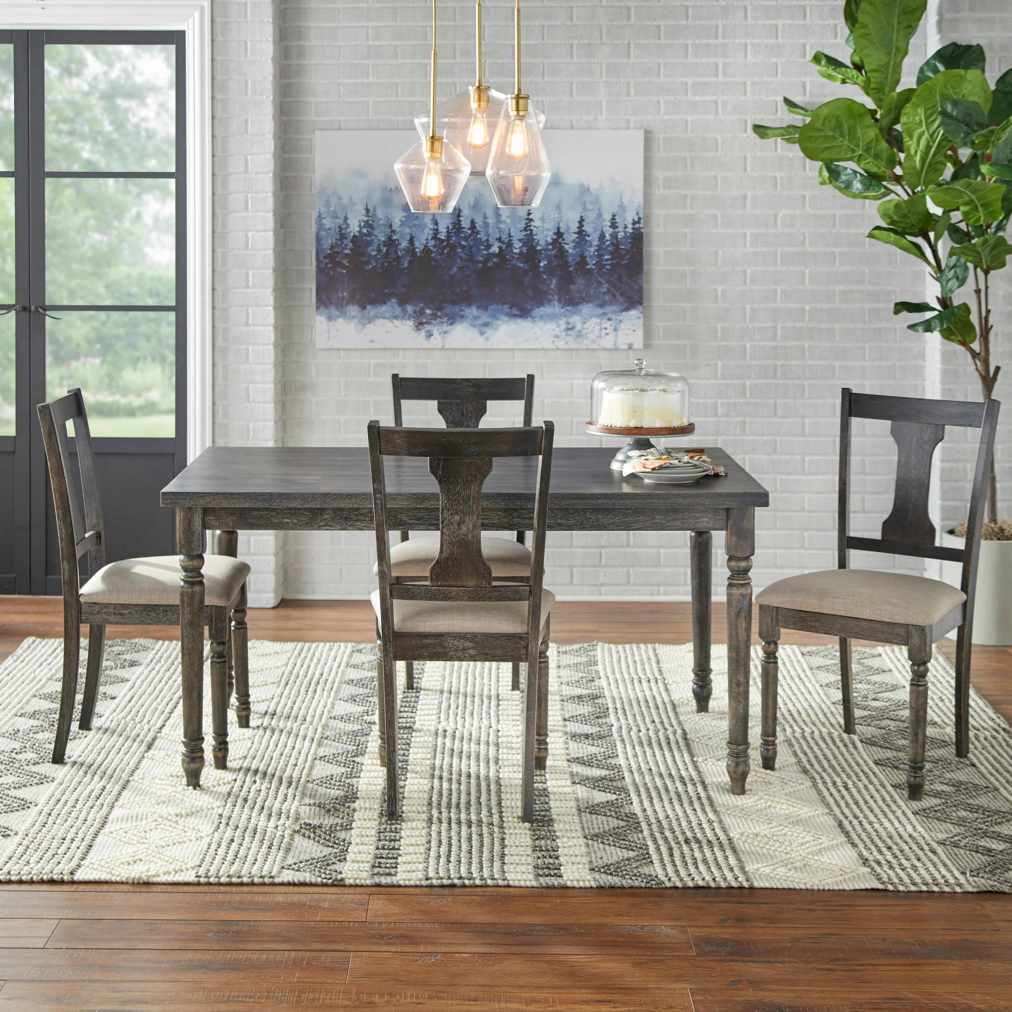 Simple Living 5-piece Burntwood Dining Set
