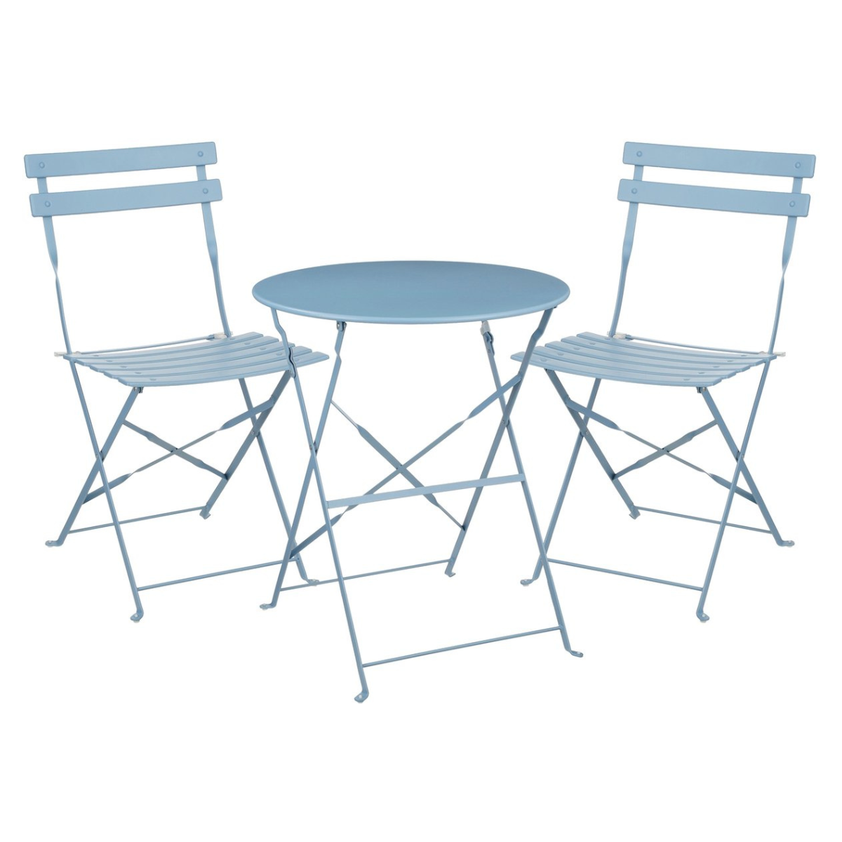 Mica Decorations Laurence Bistroset Metaal - Set van 3 - Tuinstoelen en Tuintafel - Balkonset 2 Personen - Bistrotafel Rond en Bistrostoel Bistro Set
