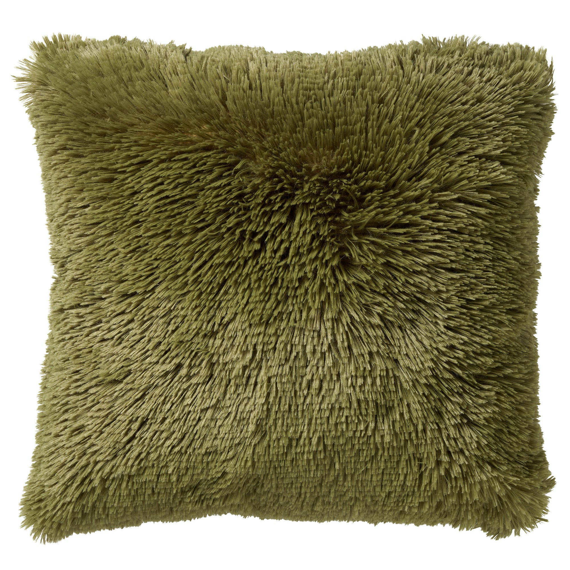 - Coussin - vert fausse fourrure 45x45 cm uni