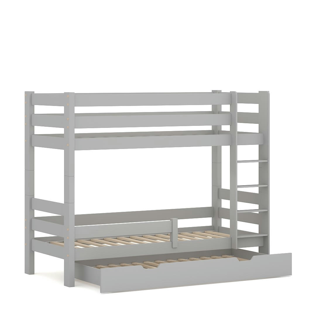 - Lit superposé en pin massif 180x80 gris