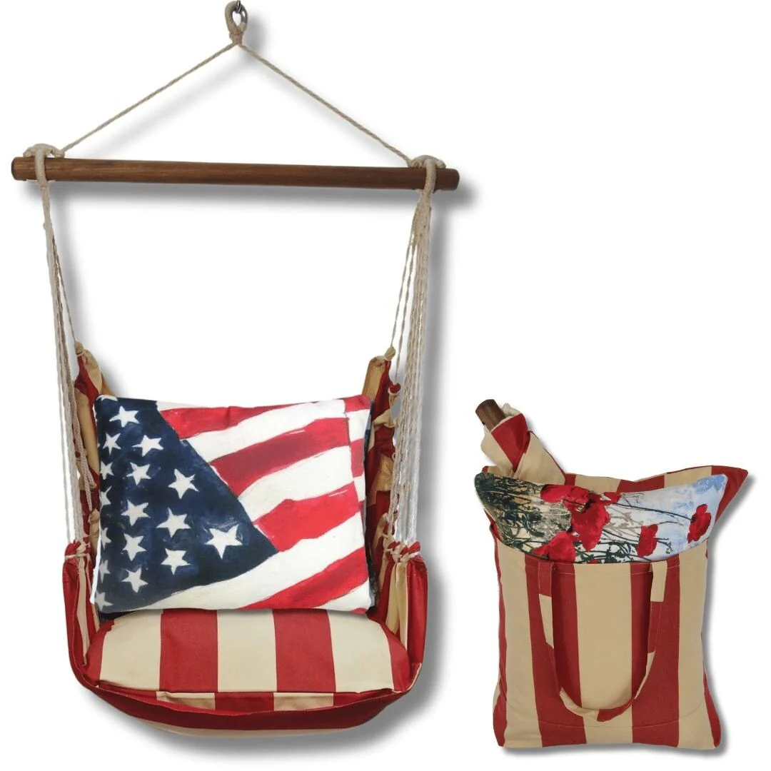 Magnolia Casual Swing Set 4 piece - Americana Stripe w/ Flag