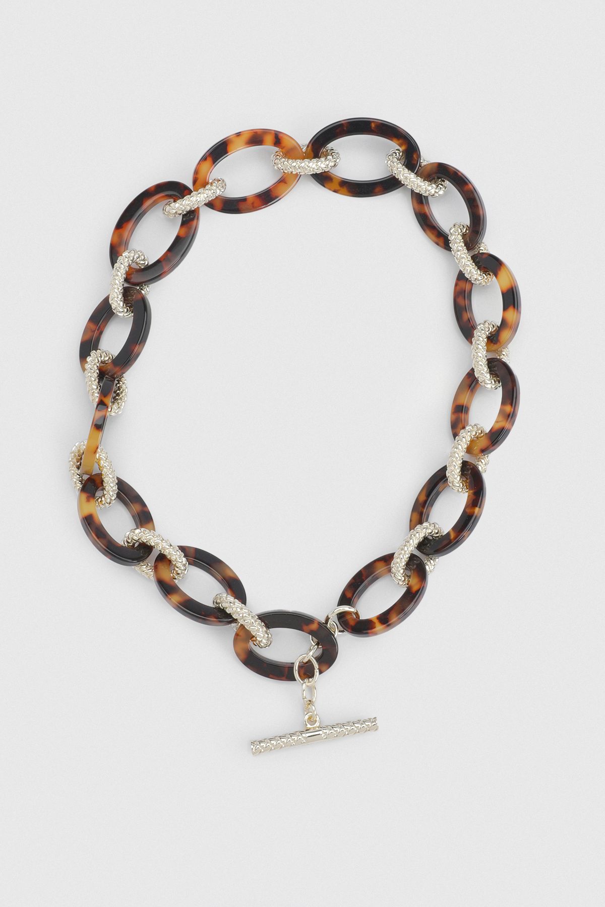 KarenMillen Acrylic Chain Woven Link Necklace