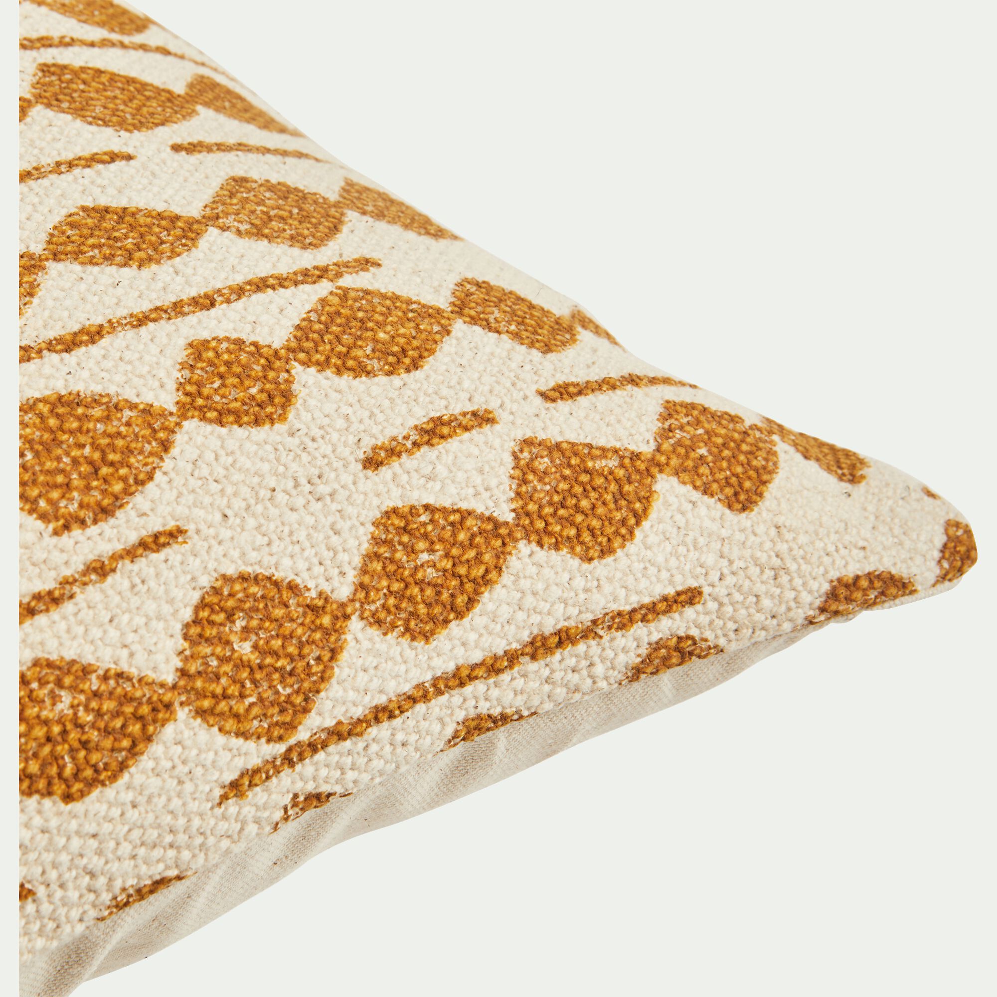 BARRAS - Coussin ethnique en coton 45x45cm - beige nèfle
