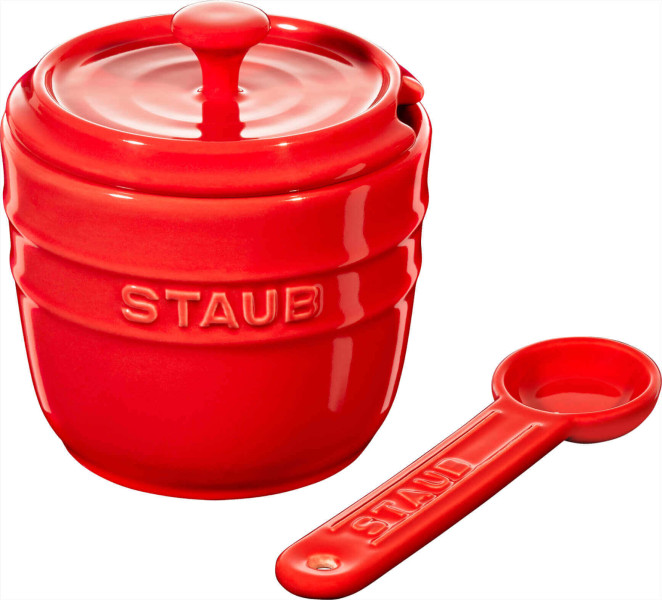 Pojemnik na sól z łyżeczką Staub - 250 ml, Czerwony