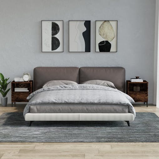 NNEVL Bedside Cabinets 2 pcs Smoked Oak 40x35x50 cm