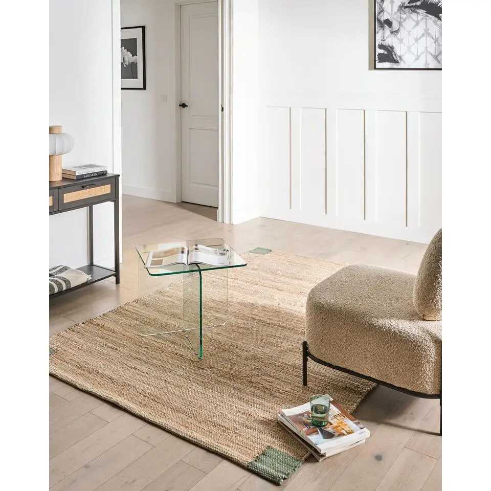 AMRAVATI - Vloerkleed - Beige/Groen - 160 x 230 cm - Jute