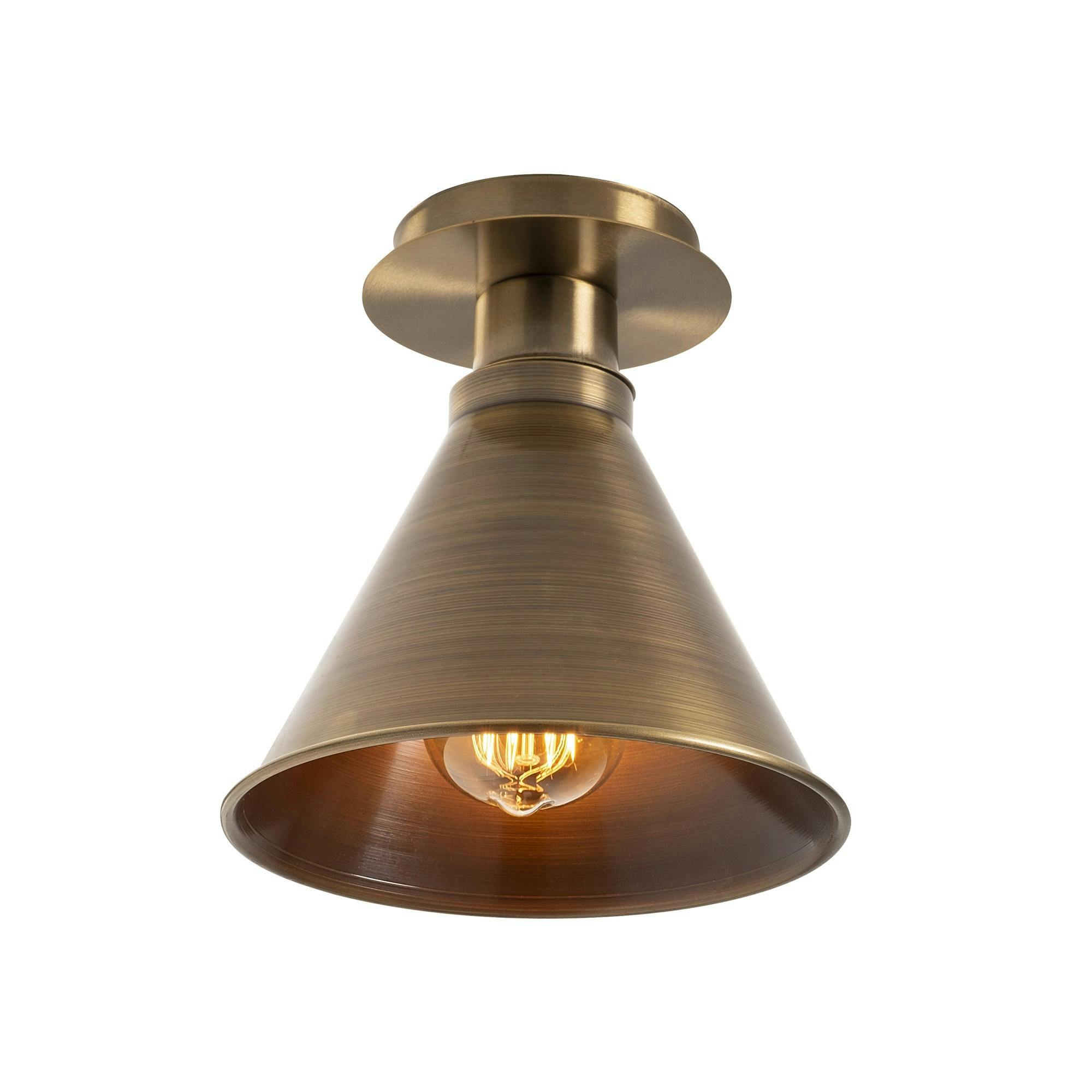 Plafonnier vintage – forme conique, finition cuivrée URLA