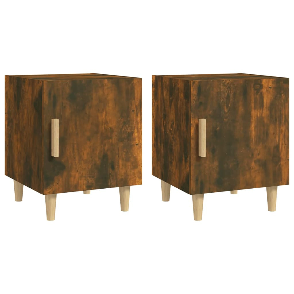 2x Szafka Nocna Stolik Komoda Brązowa z Drzwiami Do Sypialni 40x40x50 cm