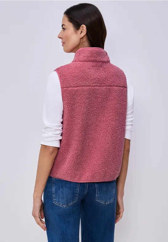 Weste aus Teddy-Material mit Zipper