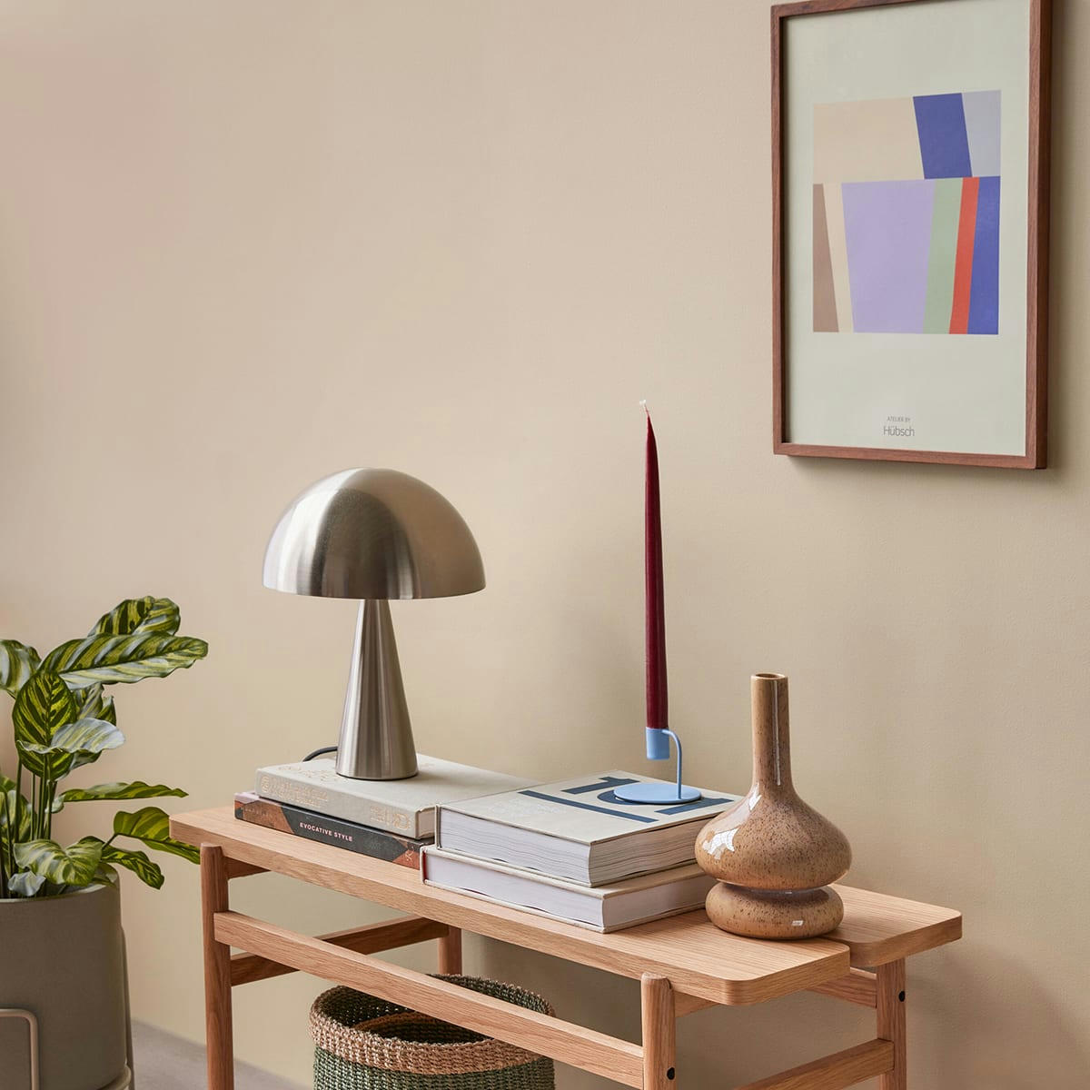 CURVE - Bougeoir en métal bleu H7