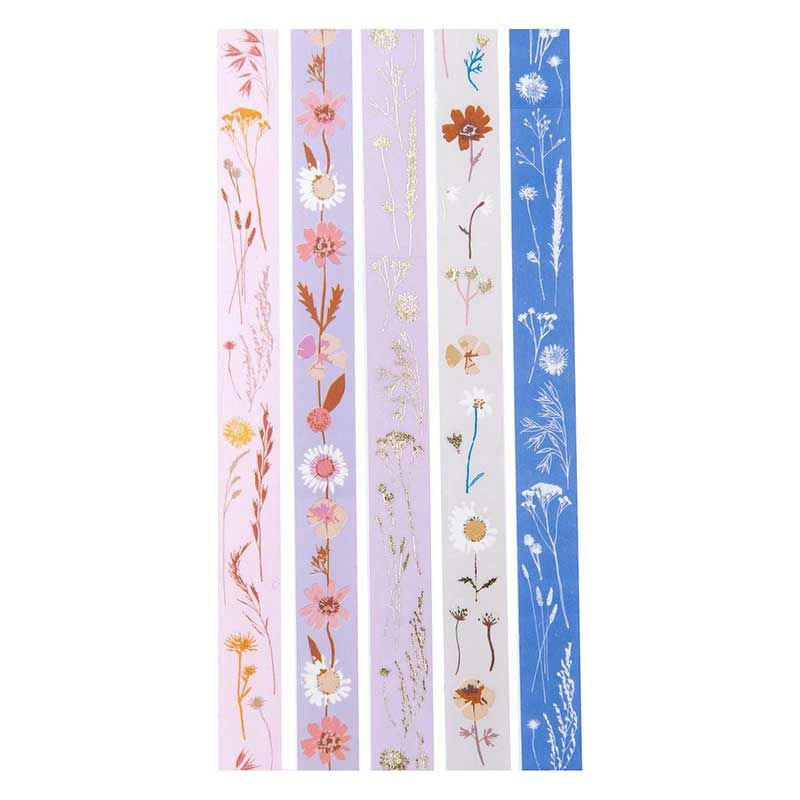 FLEURS SÉCHÉES - 5 masking tapes fleurs 1,5cmx10m