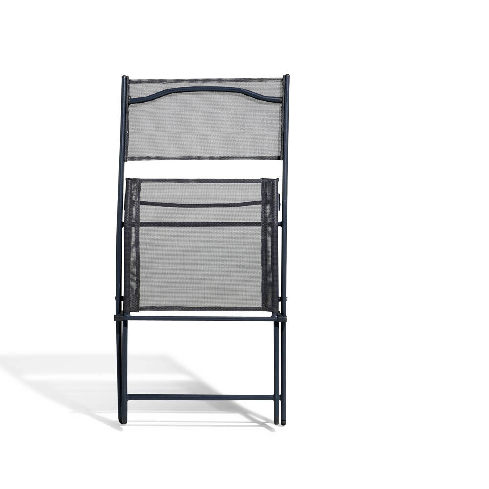 Chaise de jardin pliante London métal textilène gris 45x51xH81cm