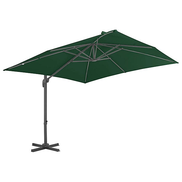 Parasol de jardin avec base portable vert vidaXL