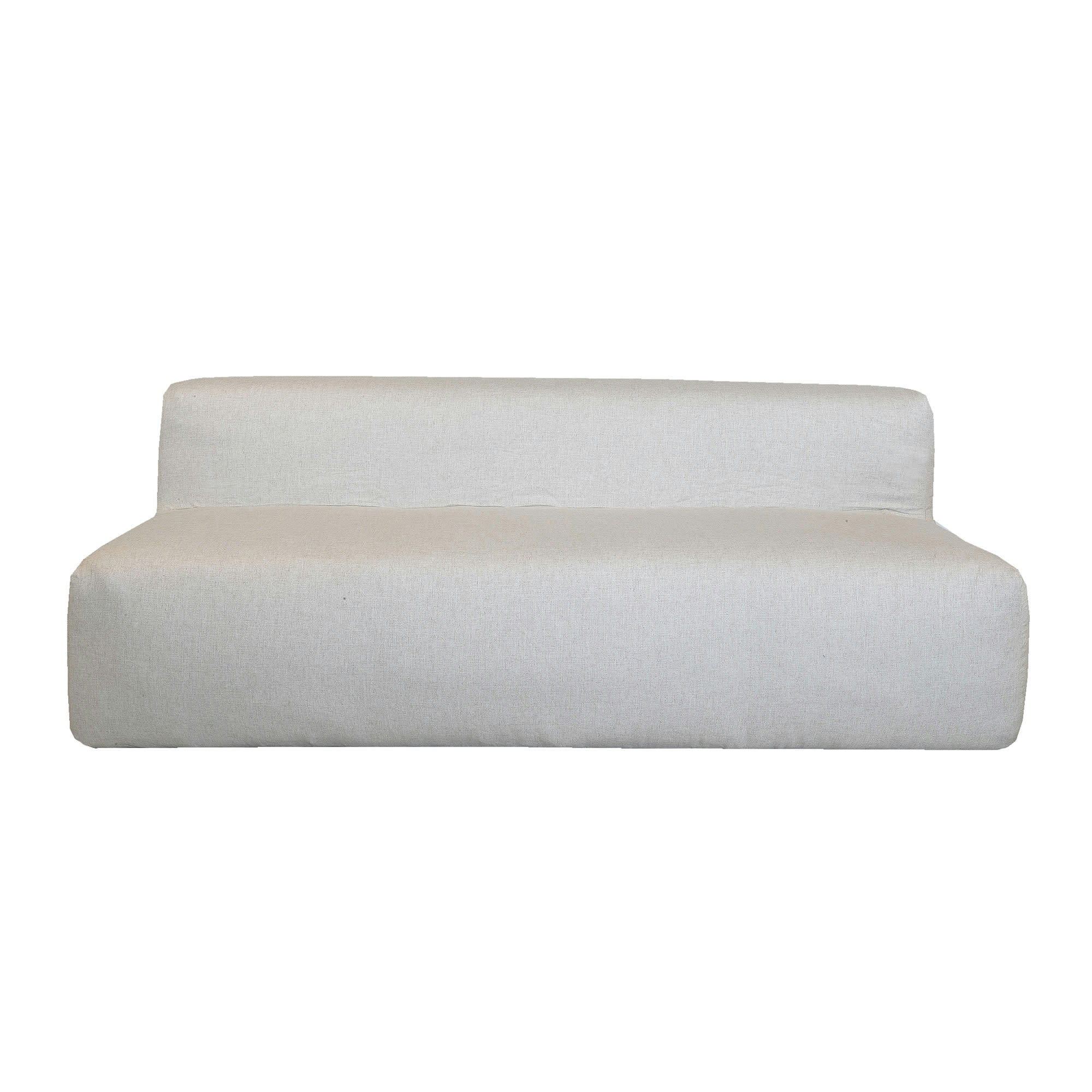 - Housse Lin naturel pour canapé-Taille 3 places banquette