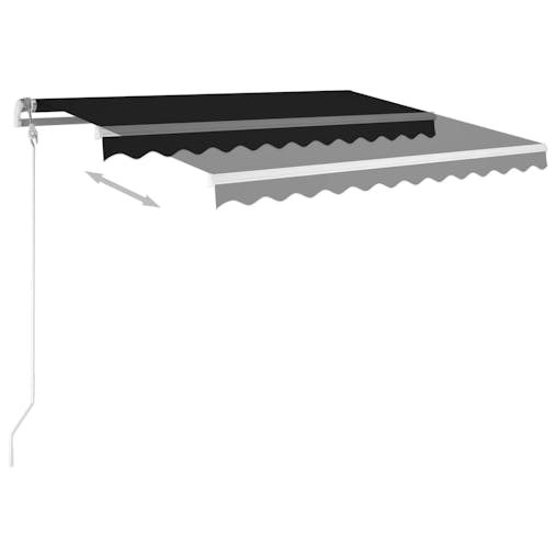 NNEVL Manual Retractable Awning with Posts 3x2.5 m Anthracite