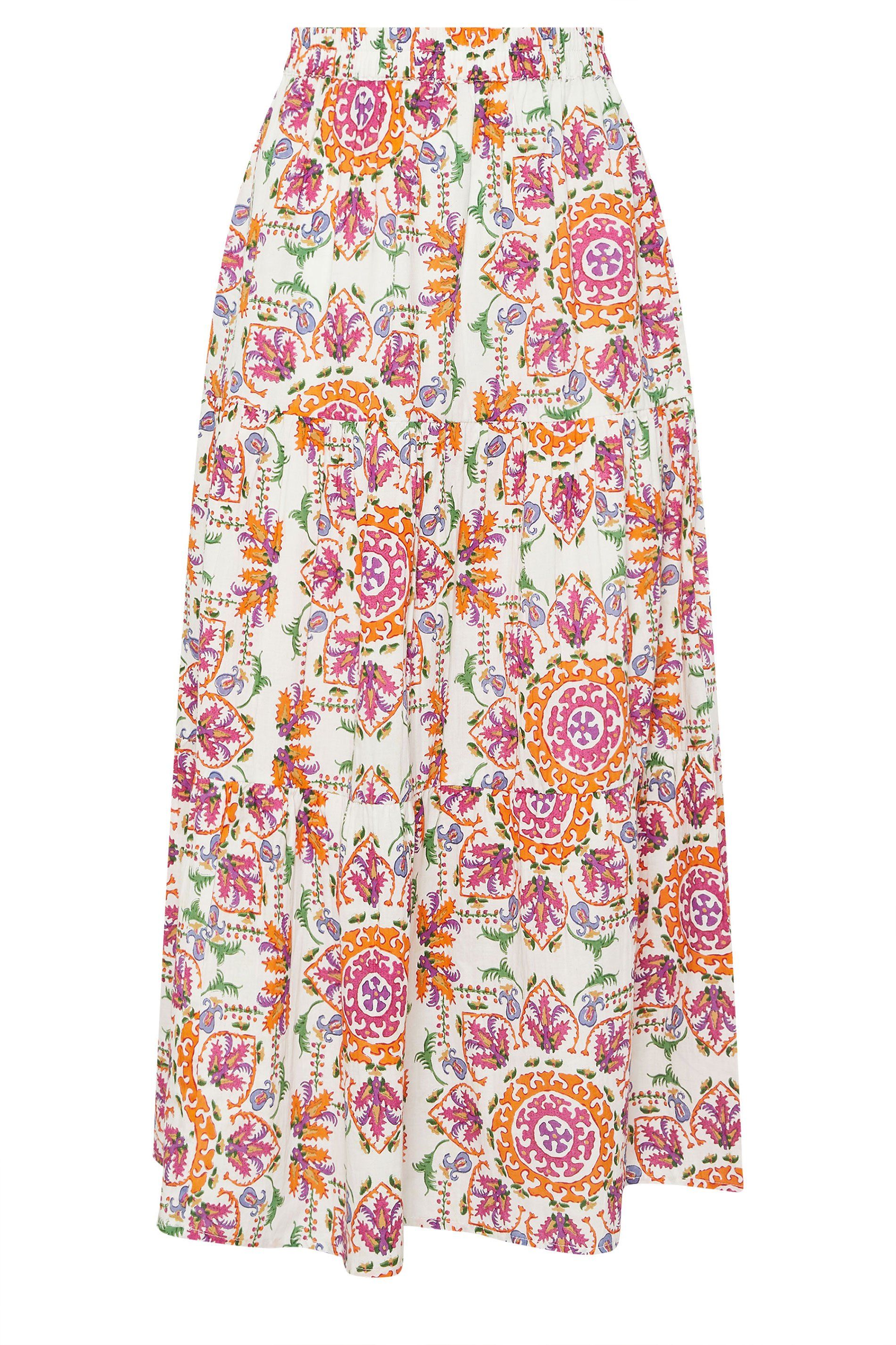 PixieGirl Petite Abstract Tiered Maxi Skirt