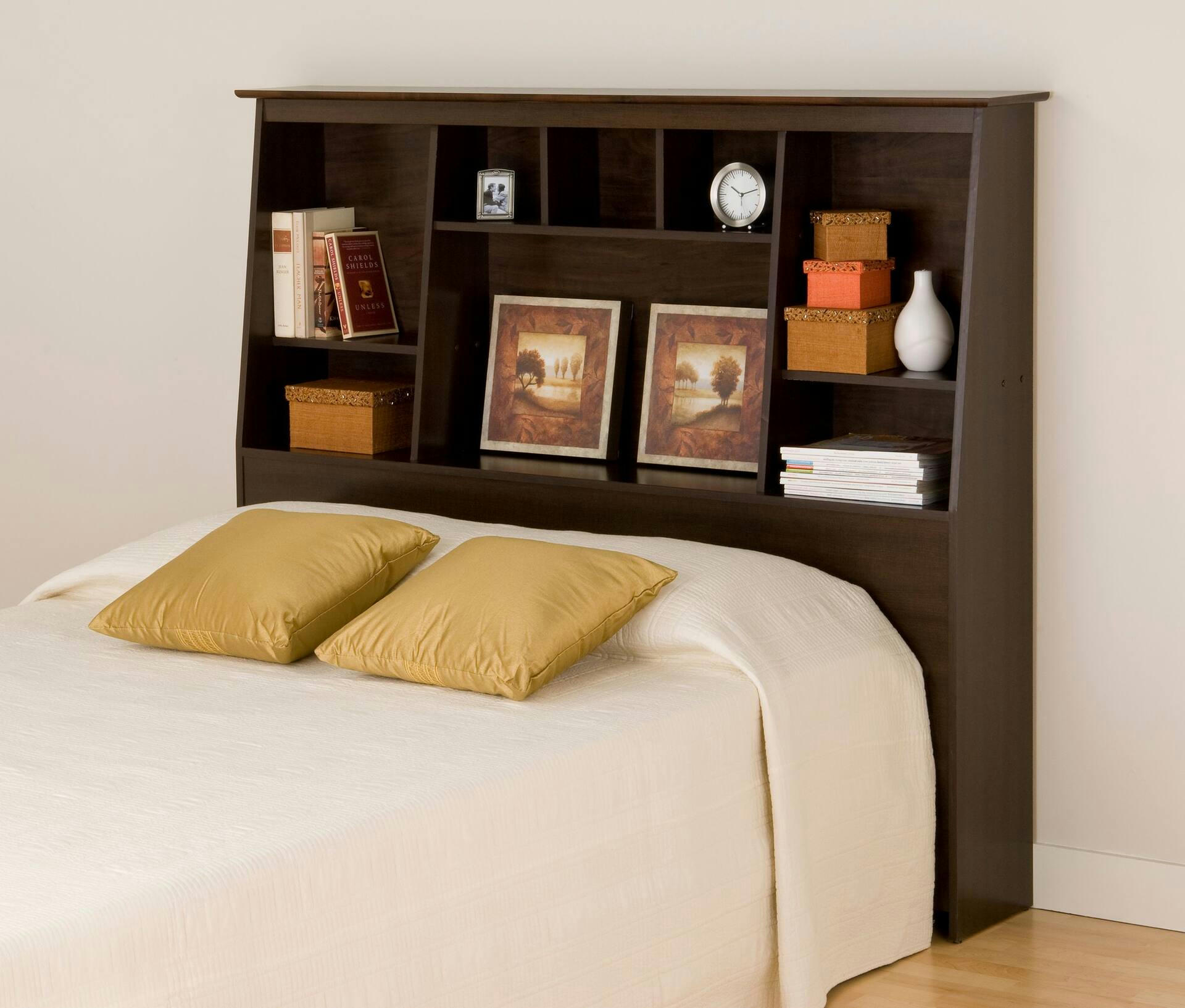 Prepac Slant-Back Bookcase Full/Queen Headboard