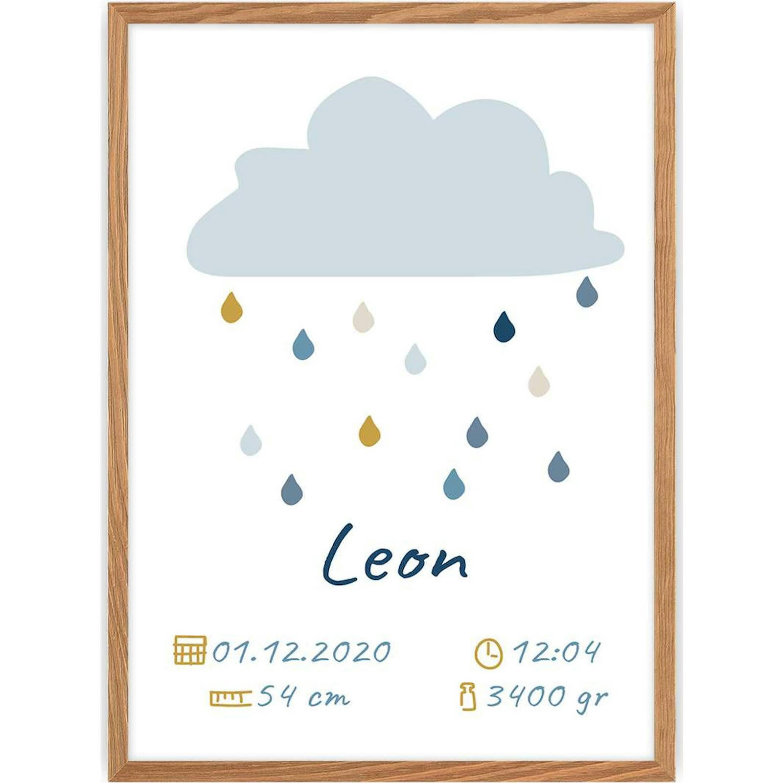 RAIN OF HAPPINESS - Tableau Enfants Bois Bleu