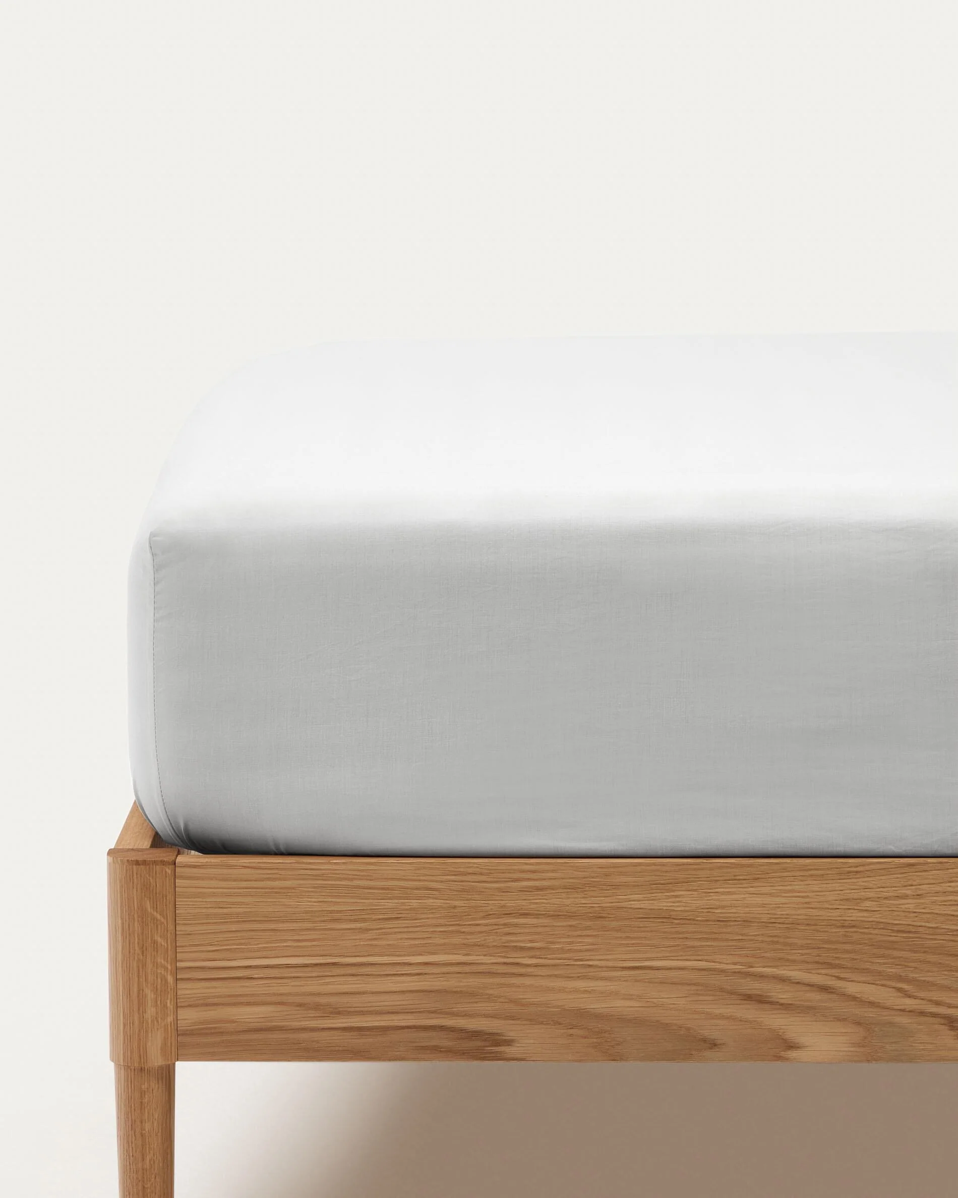 Teia 100% cotton percale fitted bed sheet, 180 thread count, white, for 160 cm bed