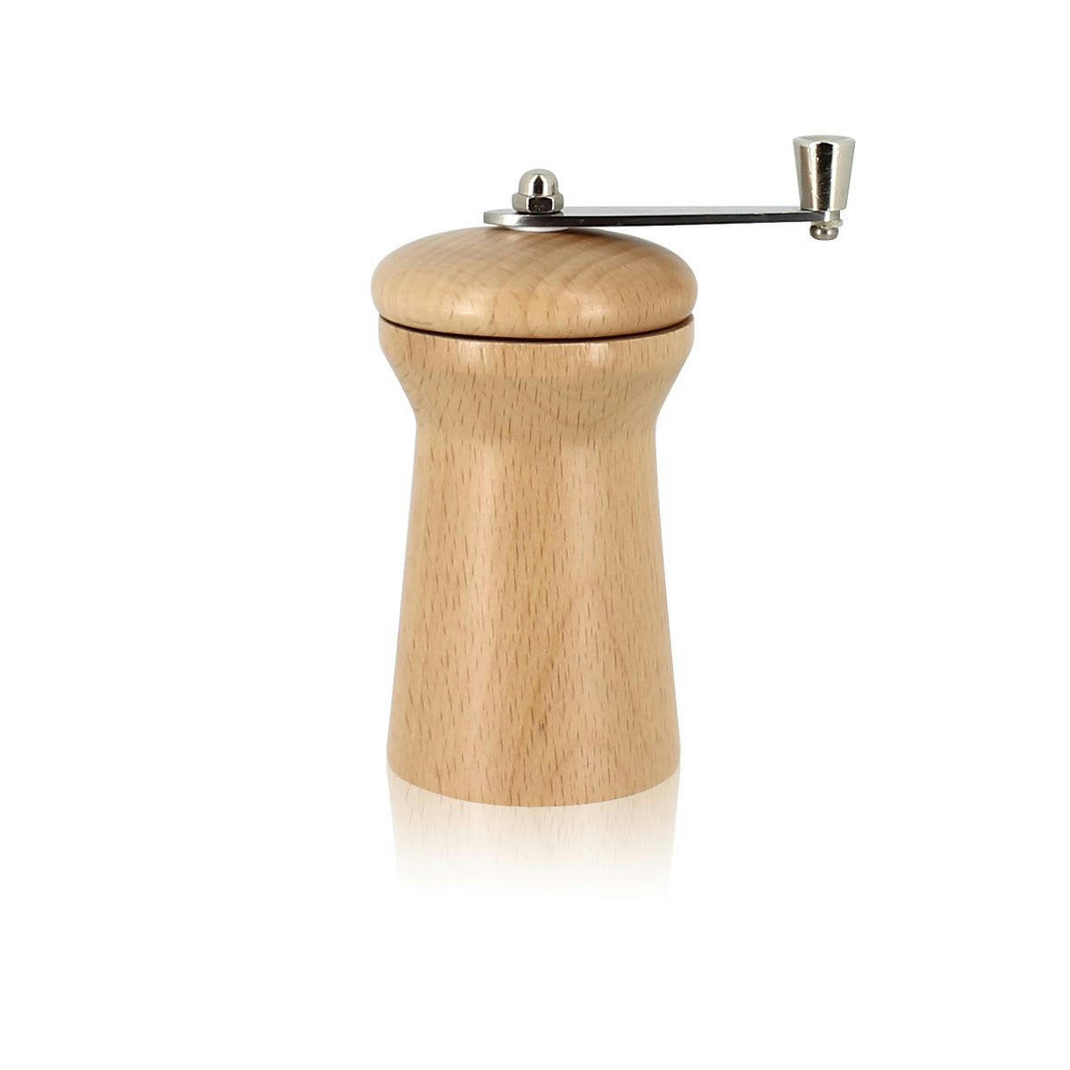 - Moulin à noix de muscade à manivelle en bois de hêtre