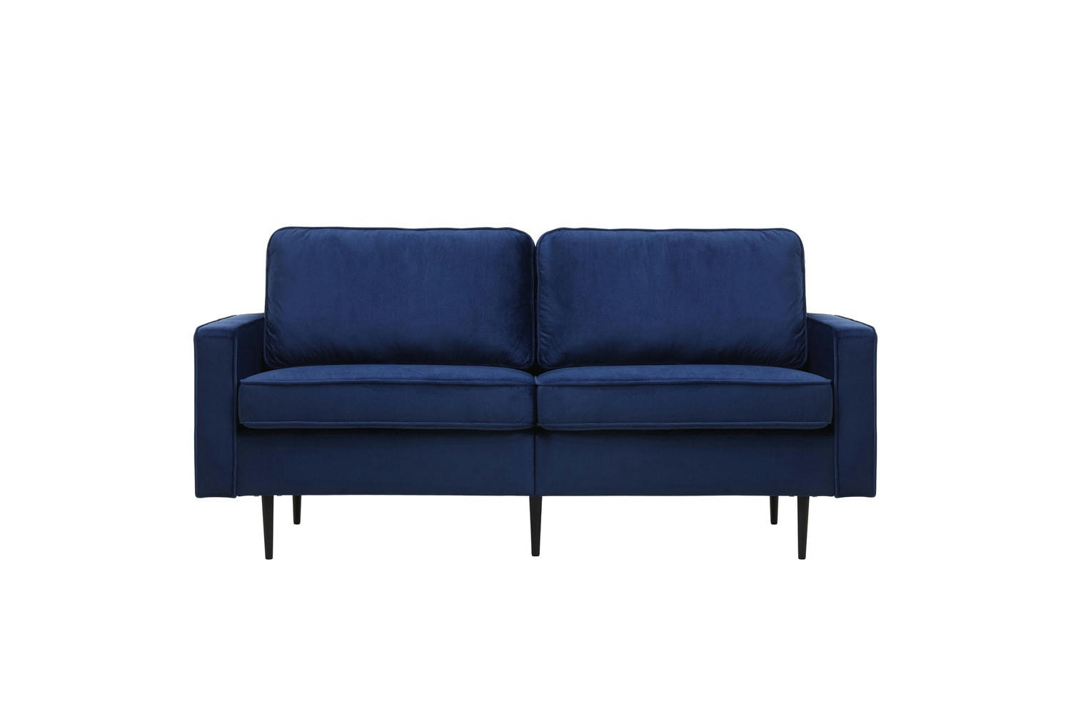 CARRIE - Canapé design 2 places en velours bleu foncé