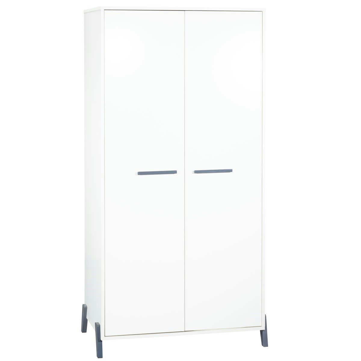 JOY - Armoire bébé 2 portes sur pieds en bois blanc