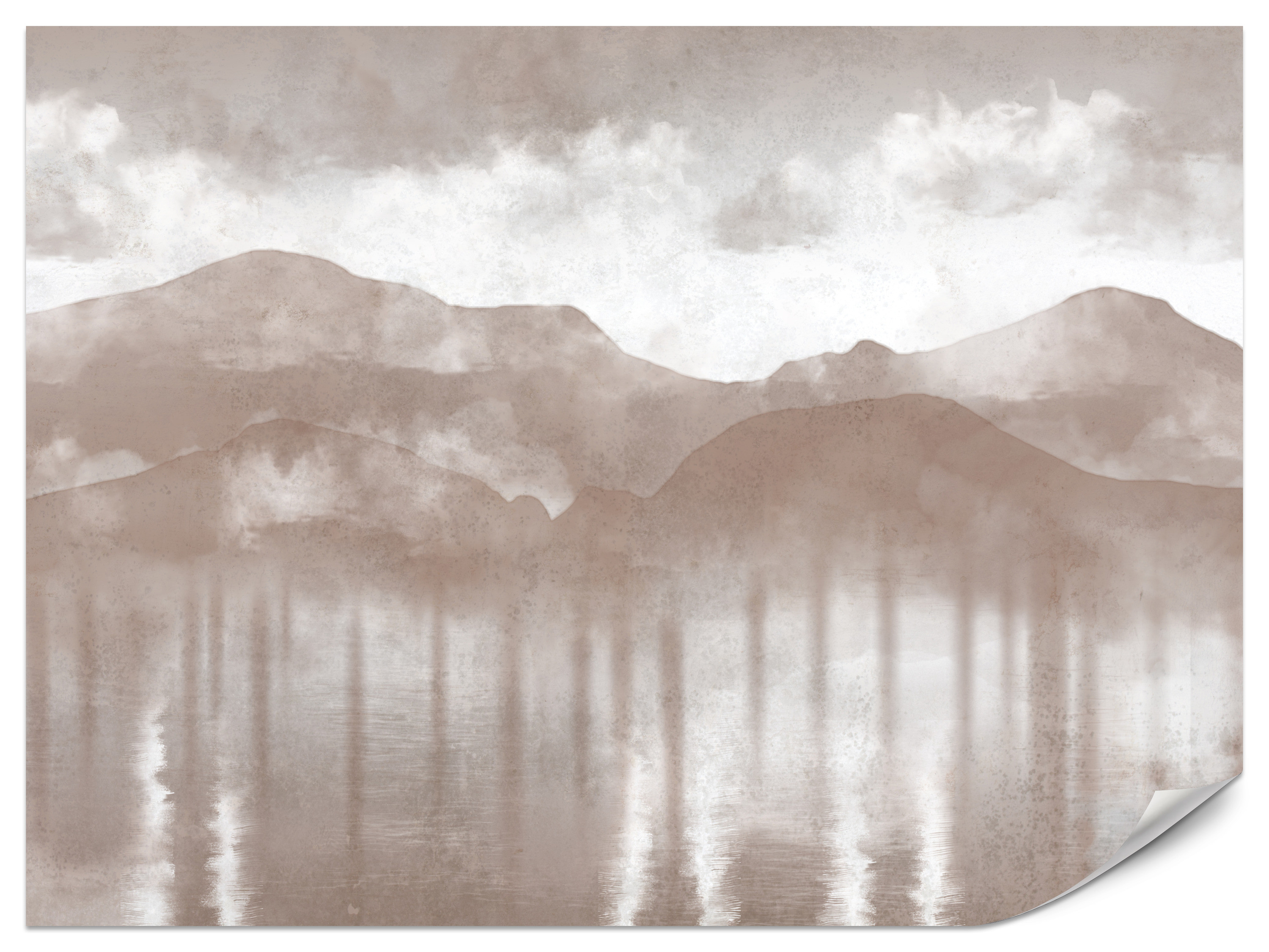 Fototapeta Zamglony beżowy pejzaż 100x70cm