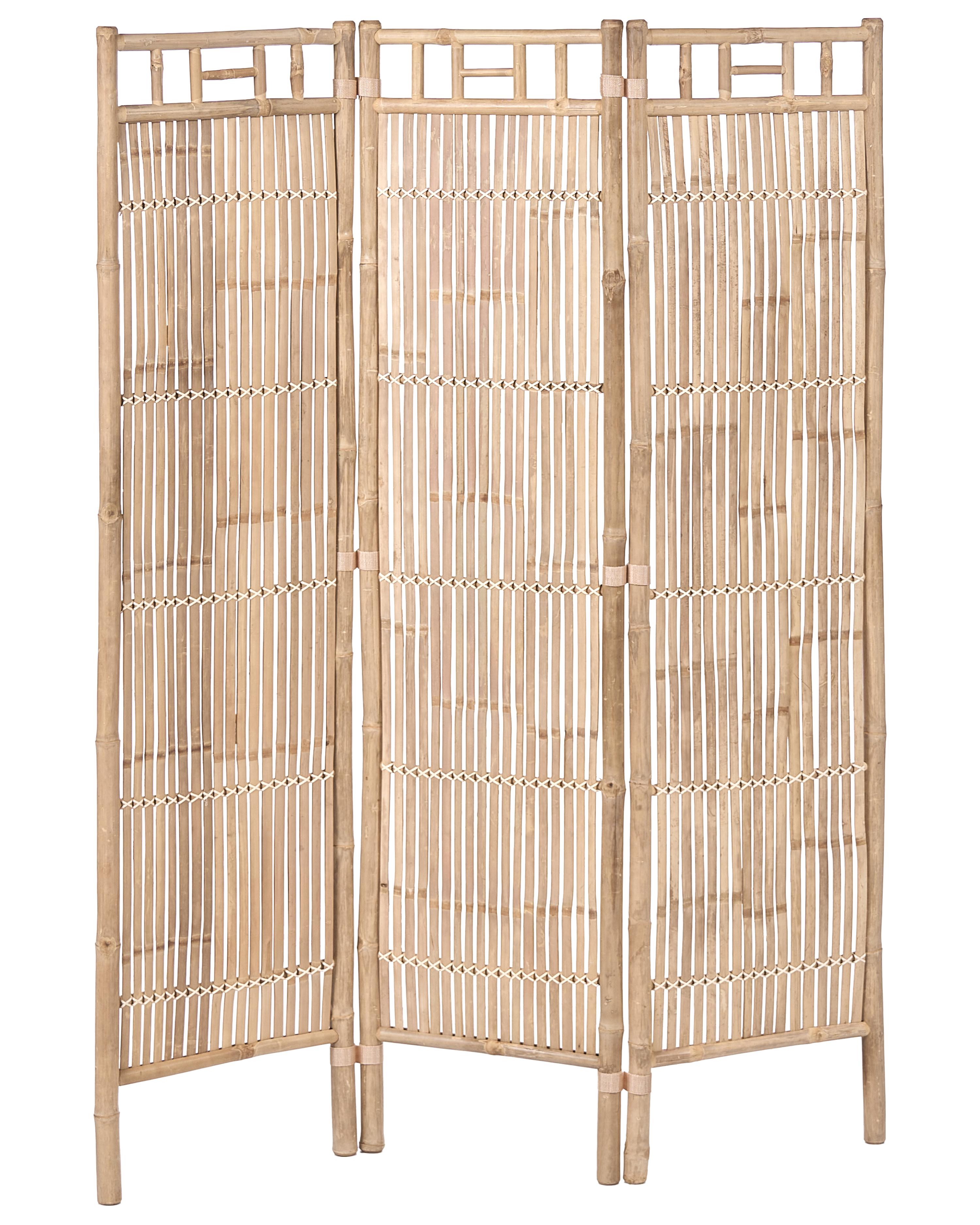 3-Panel Garden Privacy Screen CEFALU Folding Light Brown