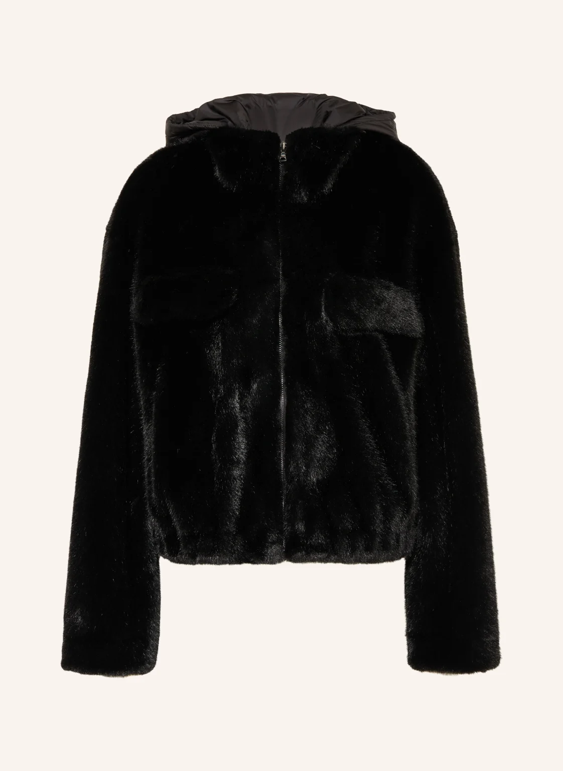 MARC AUREL Kunstfell-Jacke mit abnehmbarer Kapuze