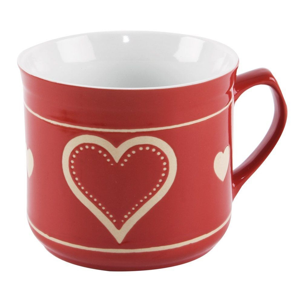 Kubek ceramiczny / garnuszek do podgrzewania serce 650 ml
