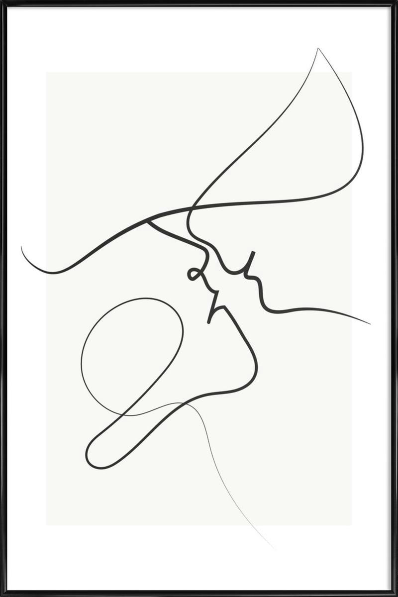 PLAYFUL - Affiche dans cadre standard (noir) blanc & blanc ivoire 30x45