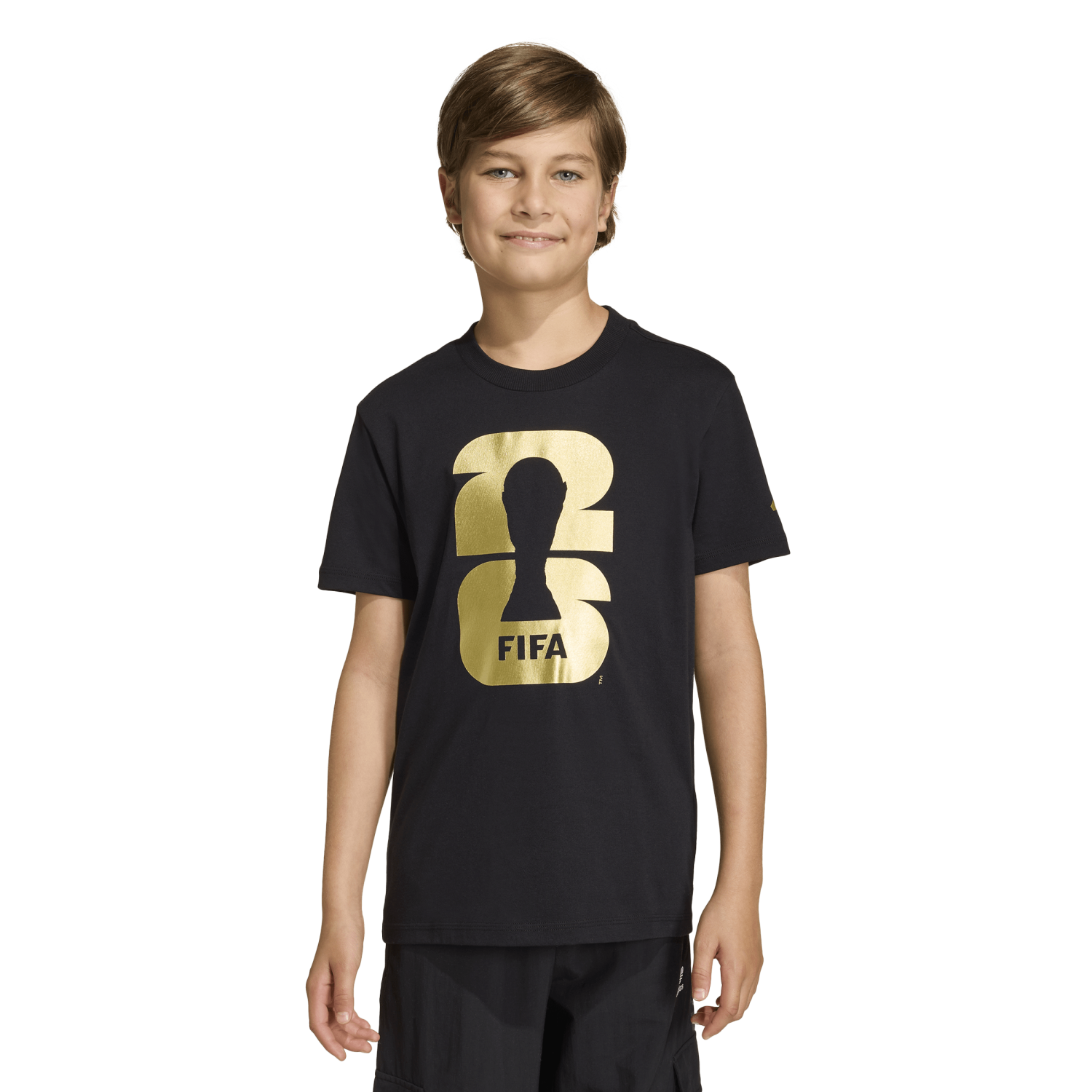 adidas World Cup 2026 Official Emblem Black T-Shirt - Youth