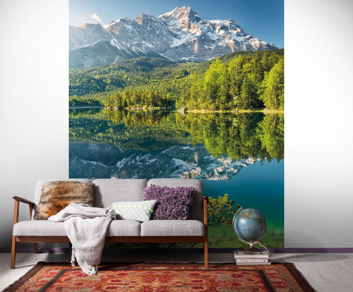 Sanders & Sanders fotobehang Landschap Duitsland groen en blauw - 200 x 250 cm - 612485