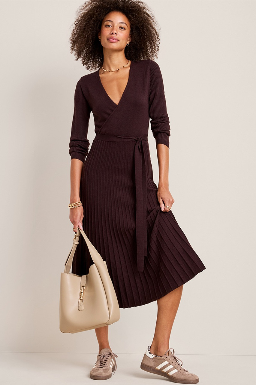 Donna Pleated Knit Midi Dress