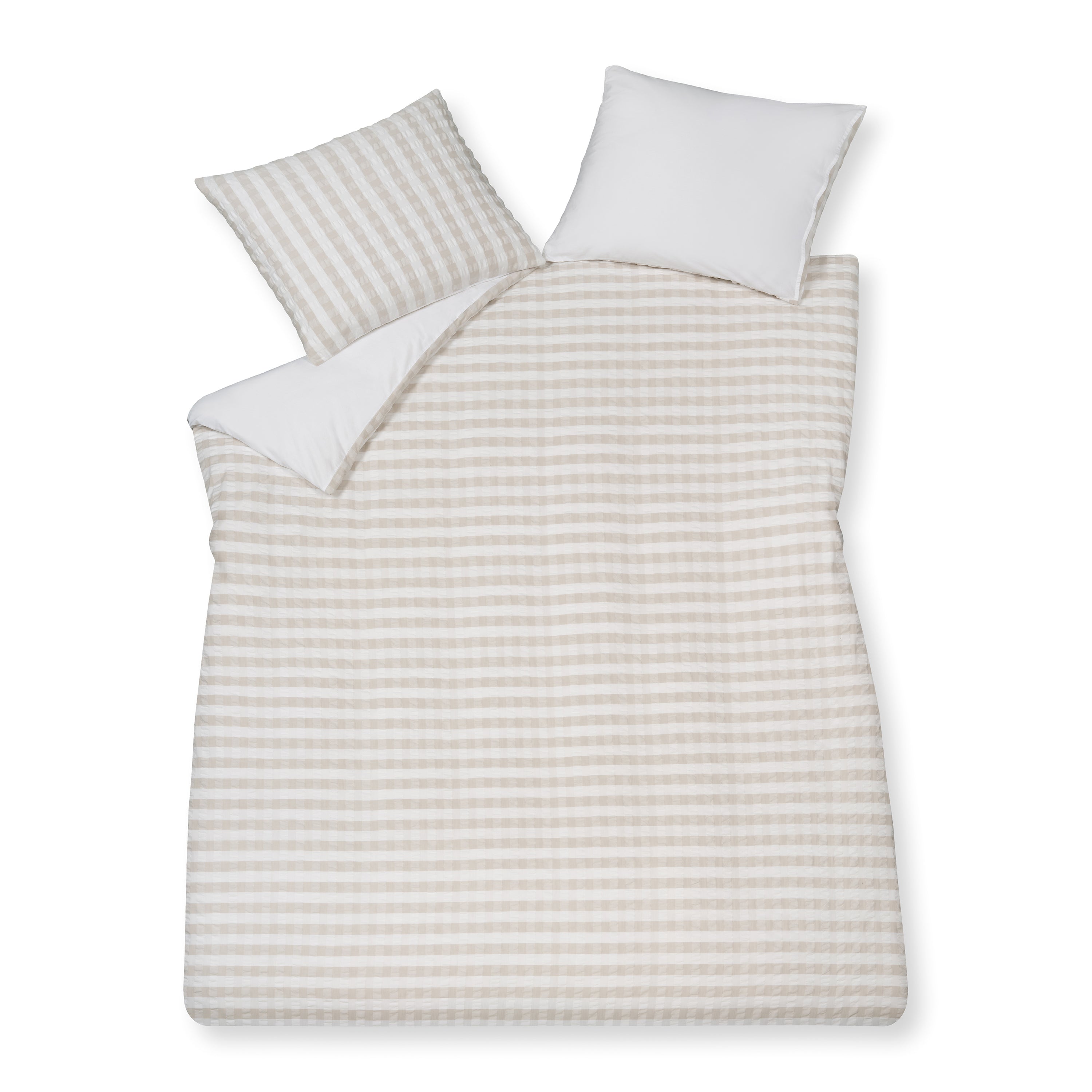Vandyck Pure Dekbedovertrek Seersucker 200 x 200/220 cm - Beige