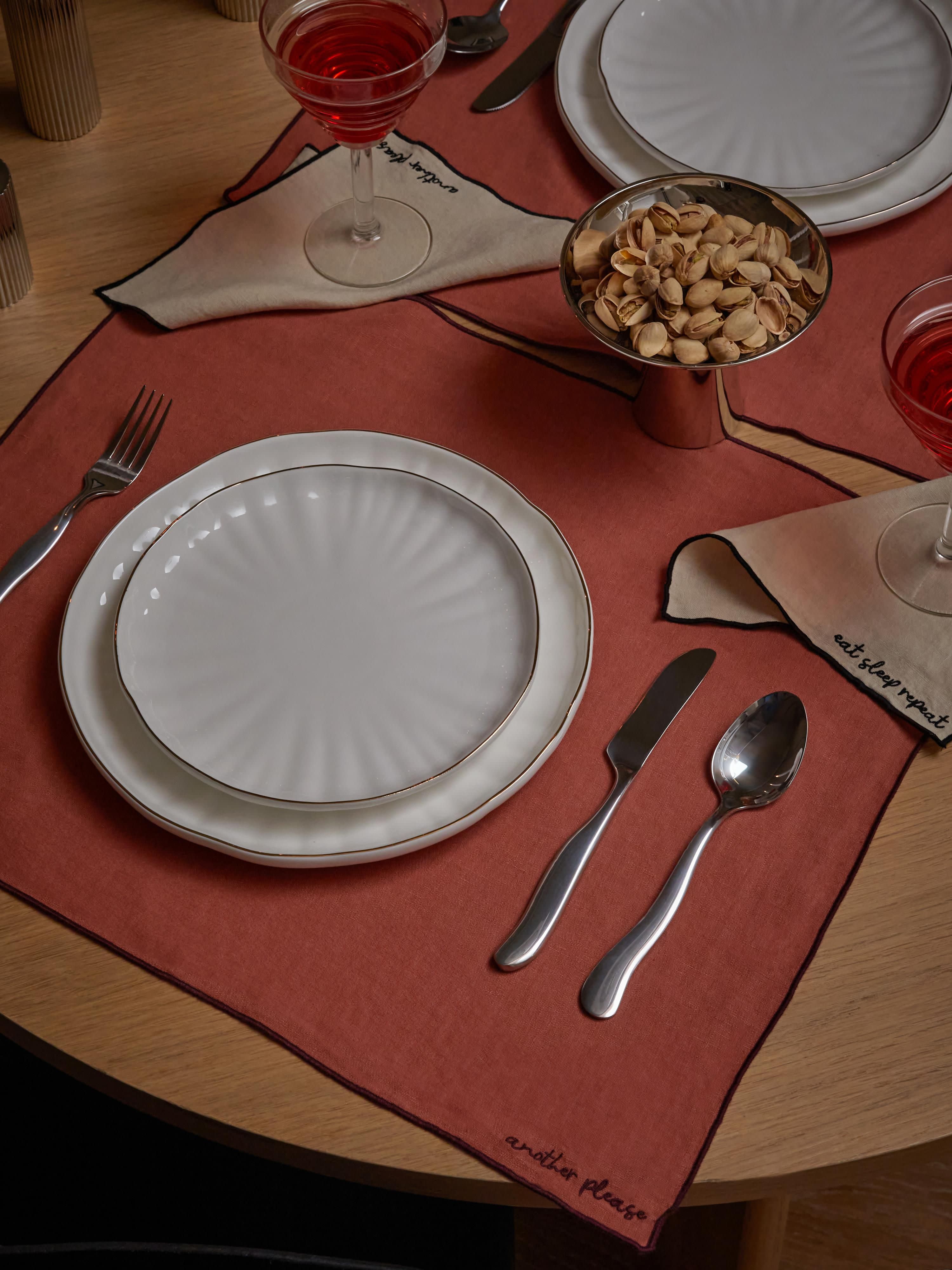 Bestickte Leinen-Tischsets Cosmo, 4er-Set