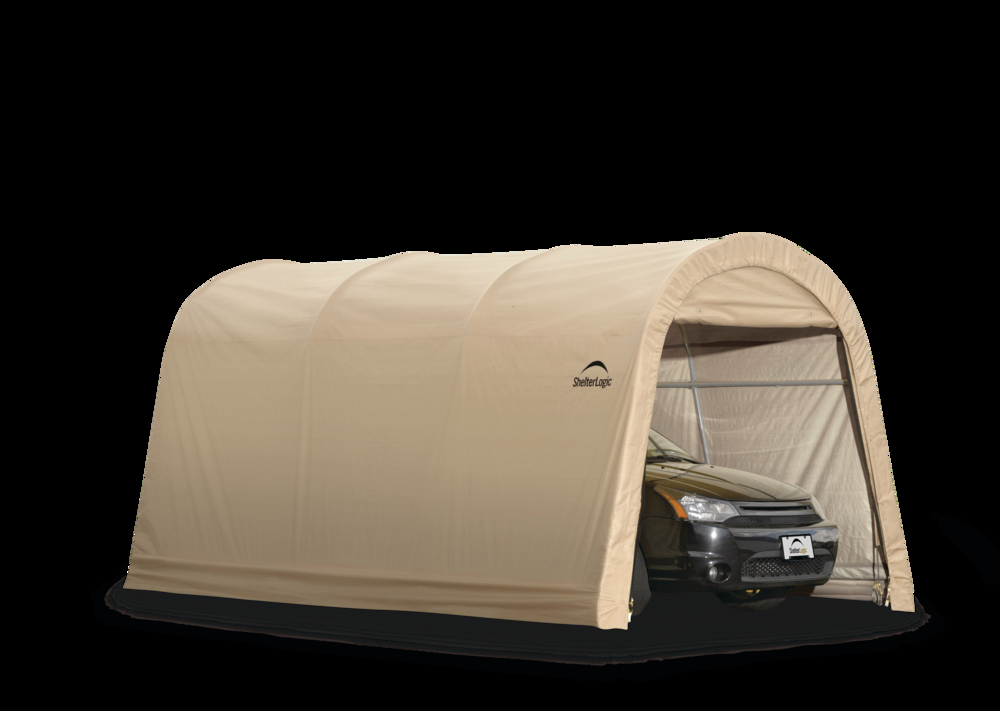 ShelterLogic Heavy Duty Round Style Auto Garage Shelter w/Metal Frame, 10 x 15 x 8-ft